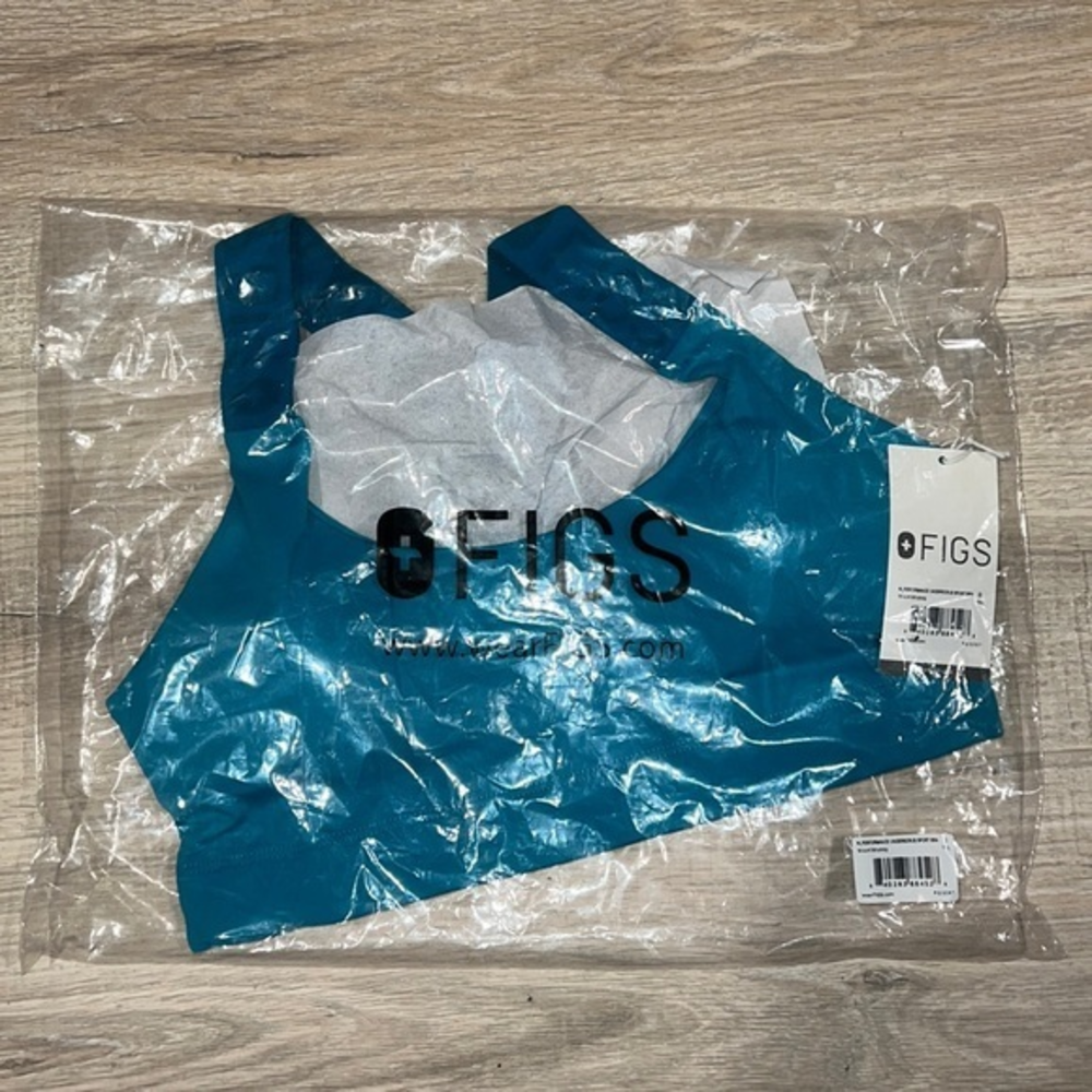 Figs teal sports bra
